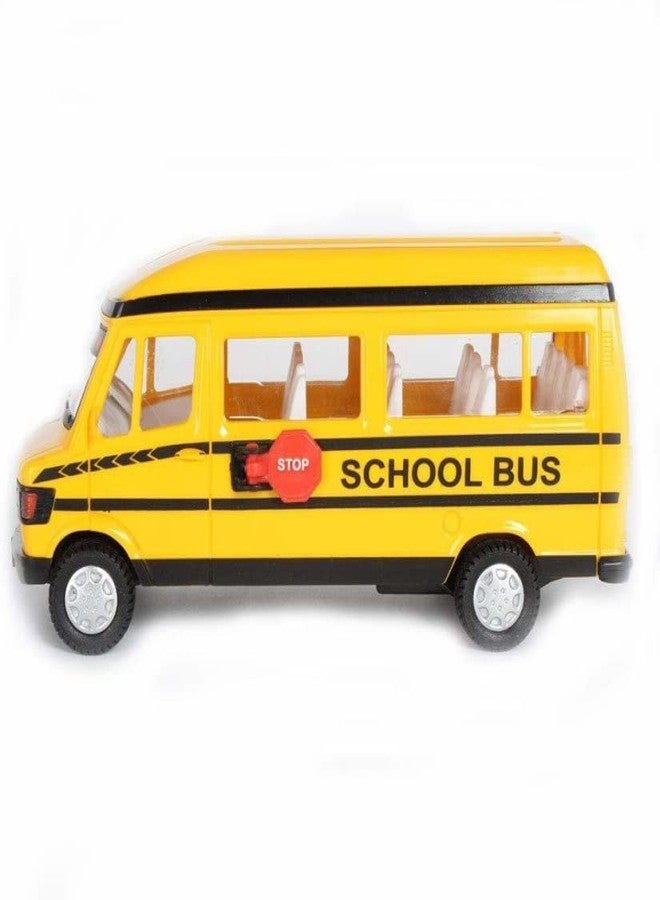 USCATALOG Tmp School Bus Pull Back Vehicle, 1 Pull Back Vehicle, Multicolour - Image 3